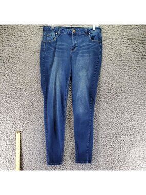 1822 Jeans Womens 14W Blue Adrianna Skinny Stretch Denim *Read*